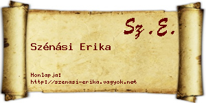 Szénási Erika névjegykártya
